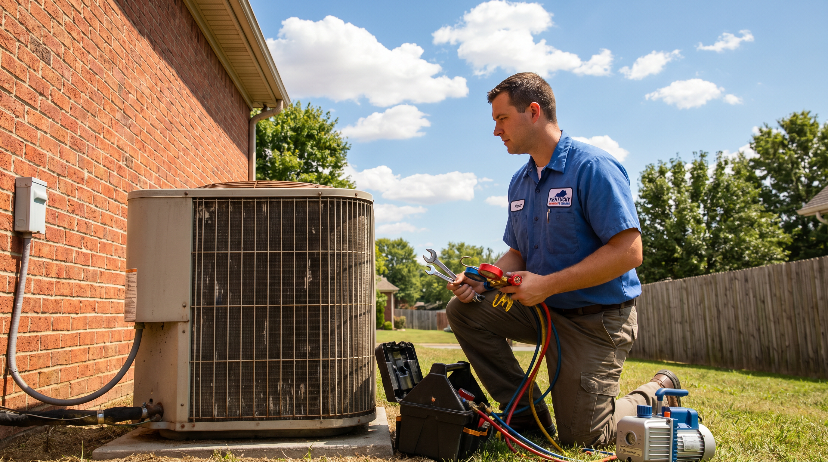 HVAC technician working in Kentucky